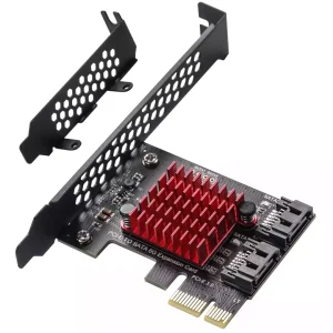 2 SATA Expansion Card, PCI-E 3.0 GEN3 JMICRON + JMB582 Chip, 6 Gbit/s Expansion Adapter Cards