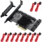 PCIe SATA Controller Card 10 Port 6Gbps SATA 3.0 PCIe Card,Support 10 Port SATA 3.0 Devices