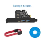 PCI-E to USB 3.0 PCI Express Card incl.1 USB C and 2 USB A Ports,Adding M.2 NVME SATA III SSD