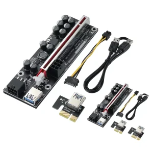 2 Pack 10 Capacitors PCI-E 1X to 16X VER011PRO Riser Card