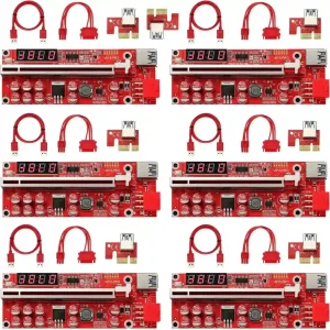 6PACK PCI-E 1X to 16X Riser Card - VER013 Pro PCIe Riser Adapter Card