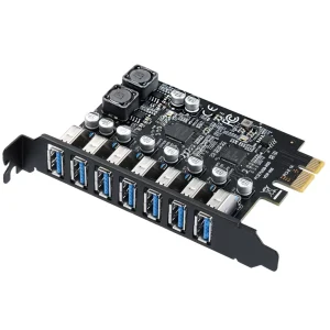 7 Port PCI Express Expansion Card, USB 3.0 7 Port Front Expansion Card, Connect 7 Devices Expanded
