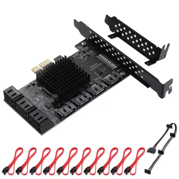 PCI-E 1X Interface 3.0 10 Port SATA Card 6Gbps SATA 3.0 PCIe Card,Support 10 Port SATA 3.0 Devices