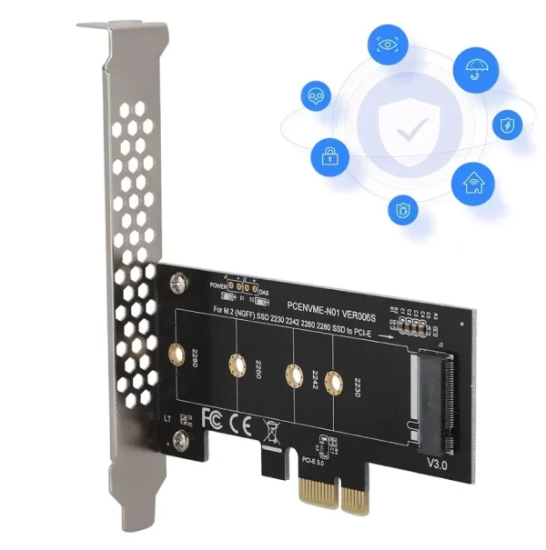 NVME SSD M-Key to PCI-e x1 Host Controller Expansion Card