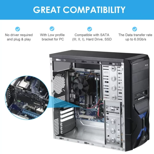PCI-E PCI Express to 1 SATA 3.0 to 1 Port M.2 NGFF SATA Adapter Card