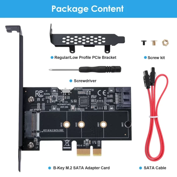 PCI-E PCI Express to 1 SATA 3.0 to 1 Port M.2 NGFF SATA Adapter Card