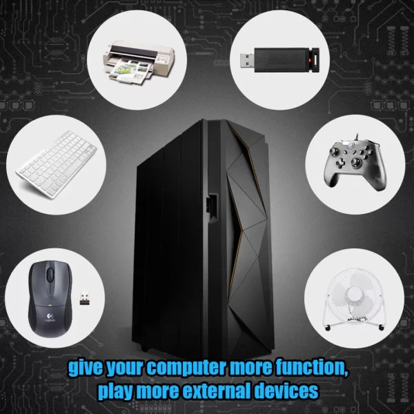 7 Ports PCI-E to USB 3.0 Expasion Card with 19-Pin SATA Power Connector Superspeed up to 5Gbps