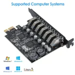 7 Port PCI Express Expansion Card, USB 3.0 7 Port Front Expansion Card, Connect 7 Devices Expanded