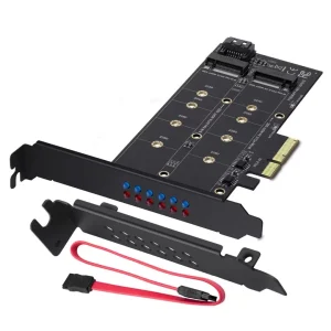 M.2 SSD to PCIe 3.0 X4 Adapter Card for M.2 SSD (m Key) and SATA (b Key)