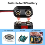 9V Battery Connector,10 PCS I-Type 9 Volt Buckle Connector Hard Plastic for Equipment with Battery