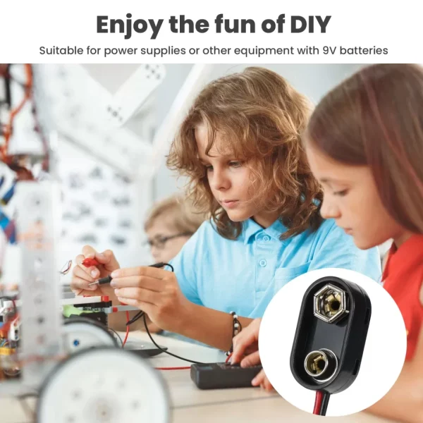 9V Battery Connector,10 PCS I-Type 9 Volt Buckle Connector Hard Plastic for Equipment with Battery