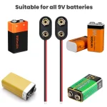 9V Battery Connector,10 PCS I-Type 9 Volt Buckle Connector Hard Plastic for Equipment with Battery