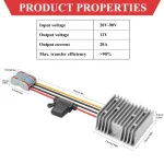 DC 20-90V to 12V Step Down Converter,24V 48V 60V 72V 84V 90V Buck to 12V Converter 20A MAX