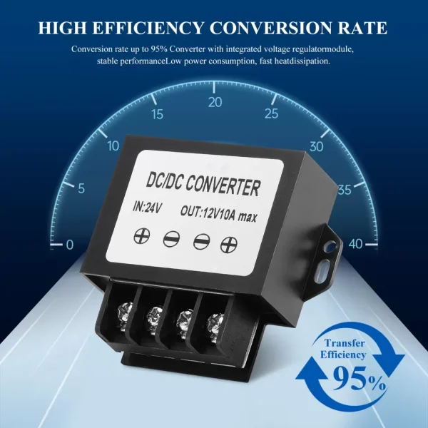 DC 24V to 12V Step Down Converter,DC 15V-35V to 12V 10A max 120W Power Voltage Buck Converter