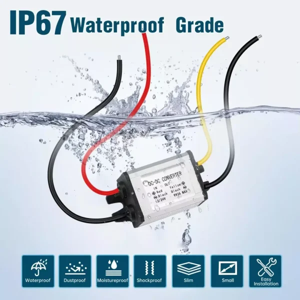 Voltage Converter DC 12V/24V to DC 9V 3A Power Converter DC 11-30V to 9V 3A 27W MAX Buck Converter